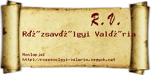 Rózsavölgyi Valéria névjegykártya
